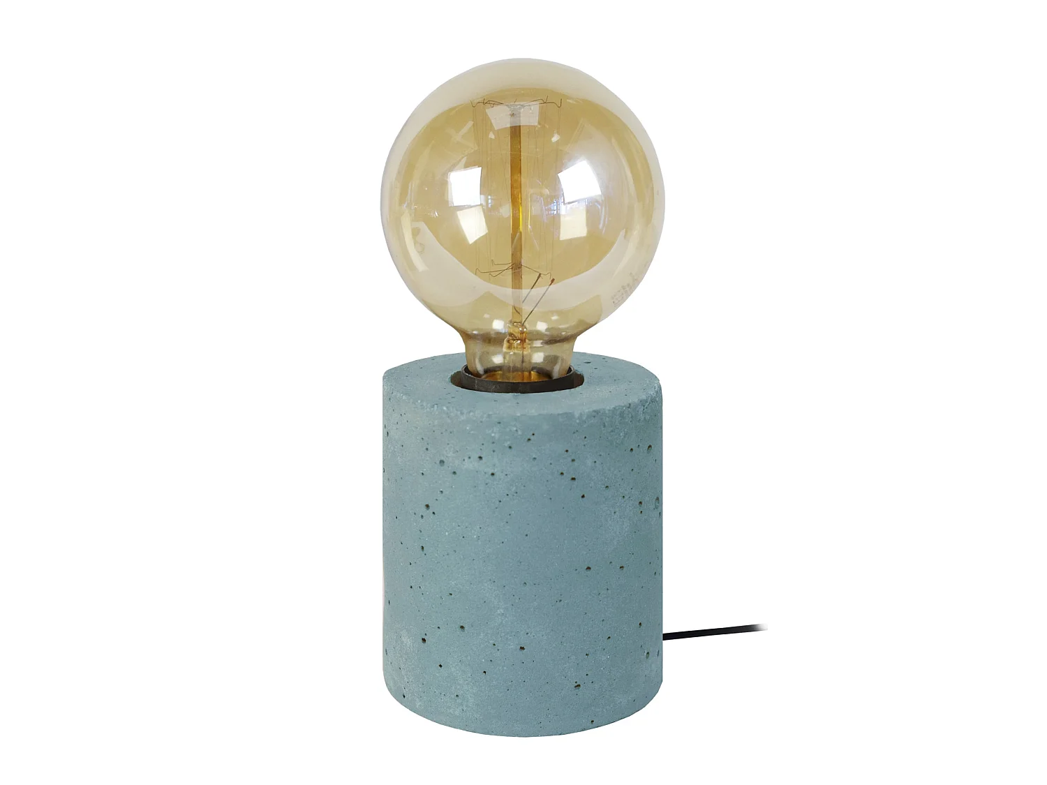 BÉTON CYLINDRE - Lampe de chevet globe bétonbleu