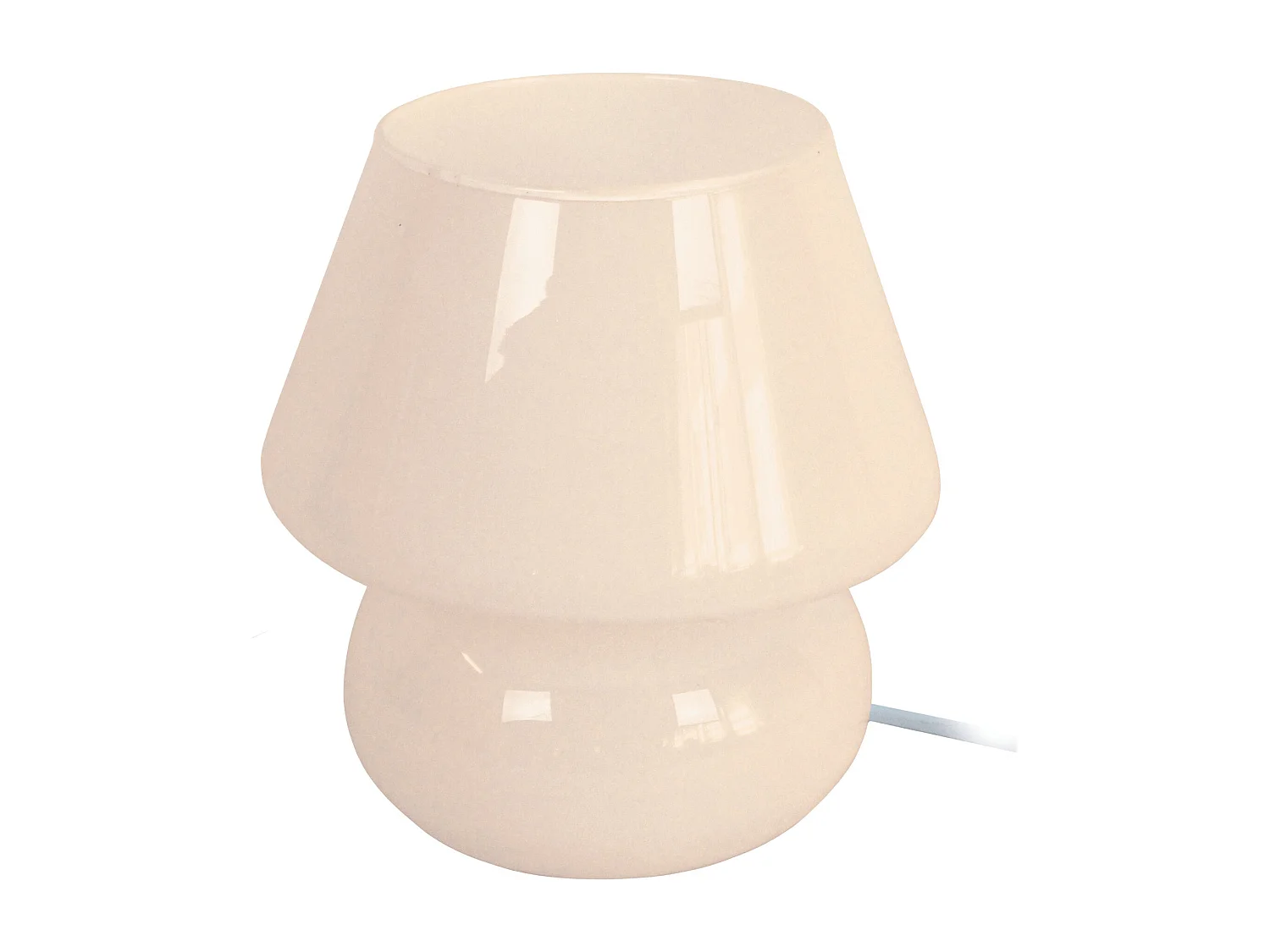 Lampe de Chevet TOSEL ,verre,beige,H 16,5xD15,5xP15,5cm