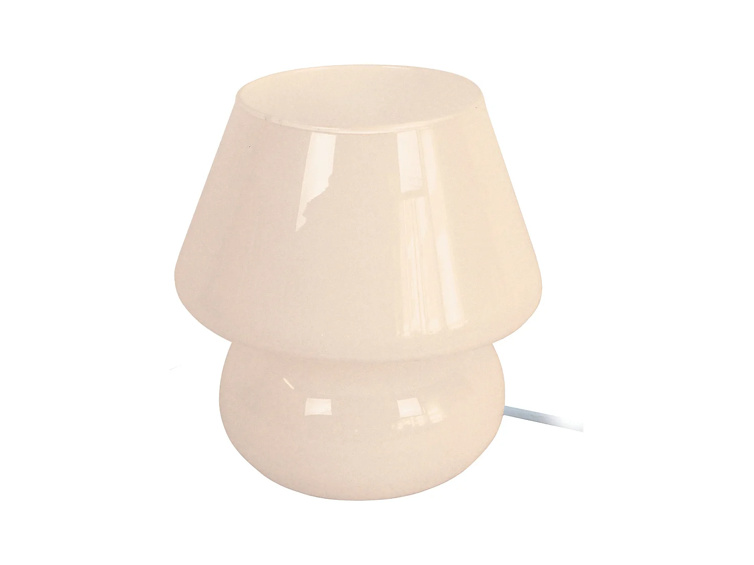 Lampe de Chevet TOSEL ,verre,beige,H 16,5xD15,5xP15,5cm