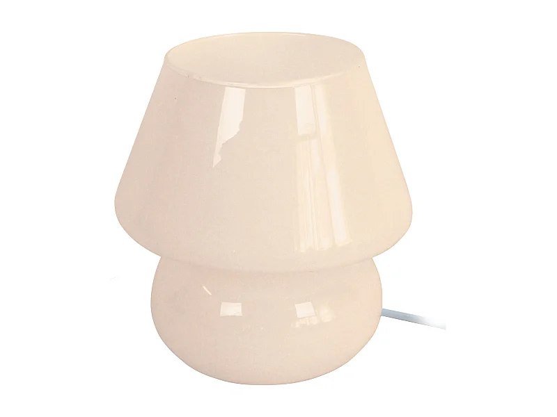 Lampe de Chevet TOSEL ,verre,beige,H 16,5xD15,5xP15,5cm