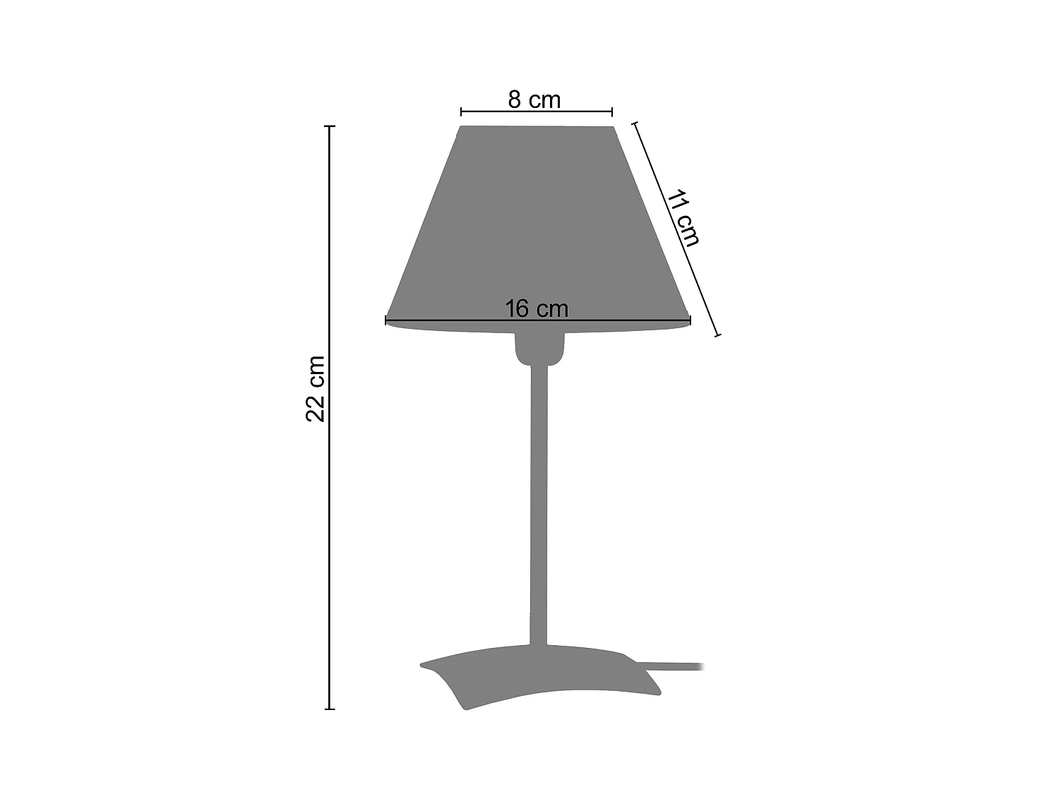 Lampada da tavolo metallo quadrato coluna KOLA marrone D'16cm