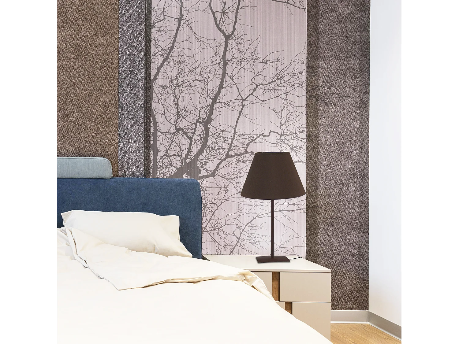 Abajur TOSEL CAP FERRAT metal coluna cru D25 x  H42  cm