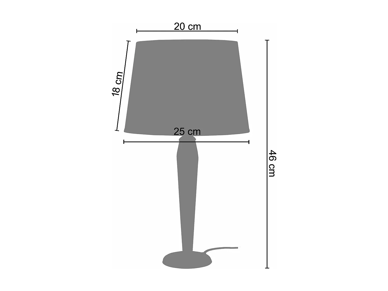 Lampe de chevet conique métal blanc,rouge 46 cm.