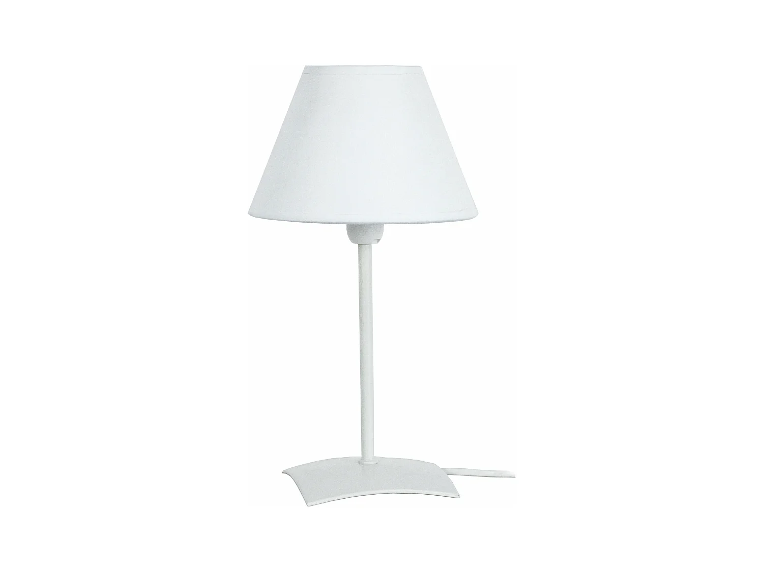 Lampe de chevet pied carré métal  ivoire 22 cm.