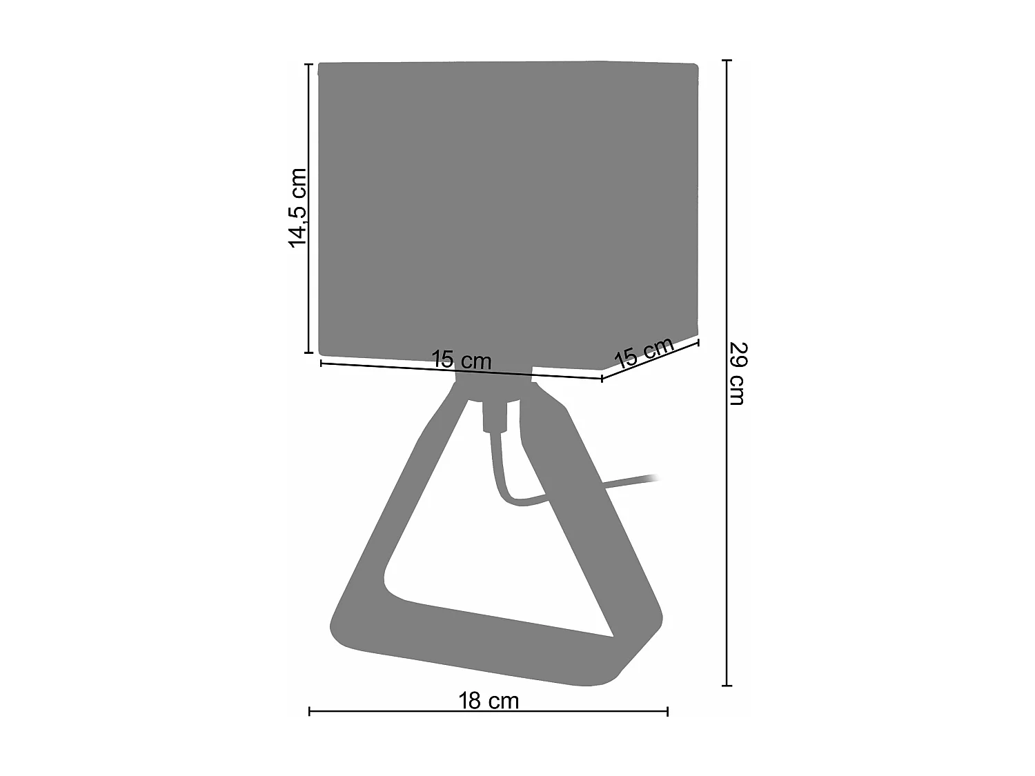 Lampe de chevet géométrique métal  bleu 29 cm.
