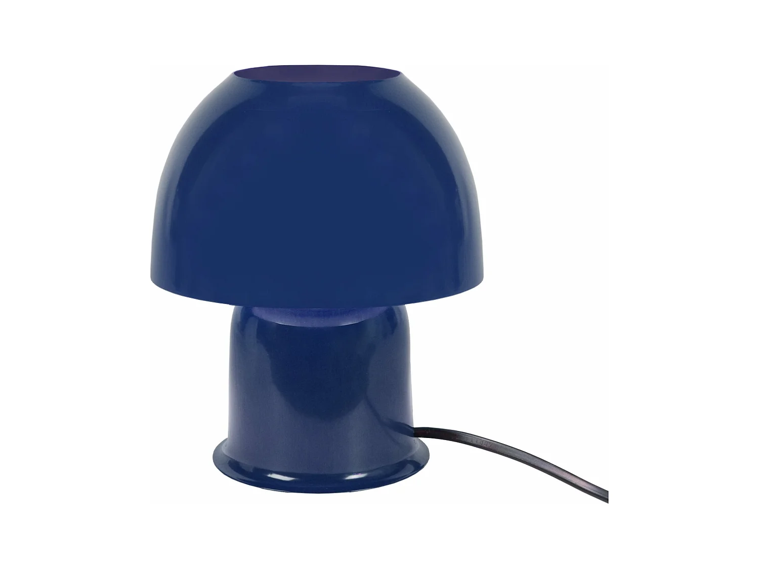 Lampe de chevet champignon métal  bleu marine 18,5 cm.