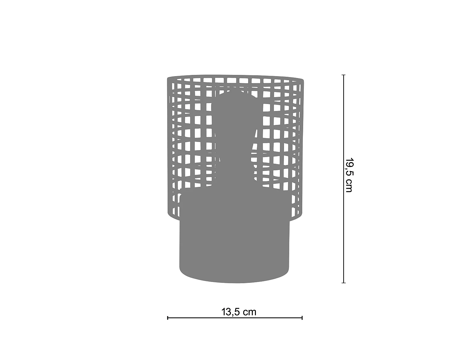 LISERON - Lampe de chevet cylindrique bois naturel  et jaune pastel