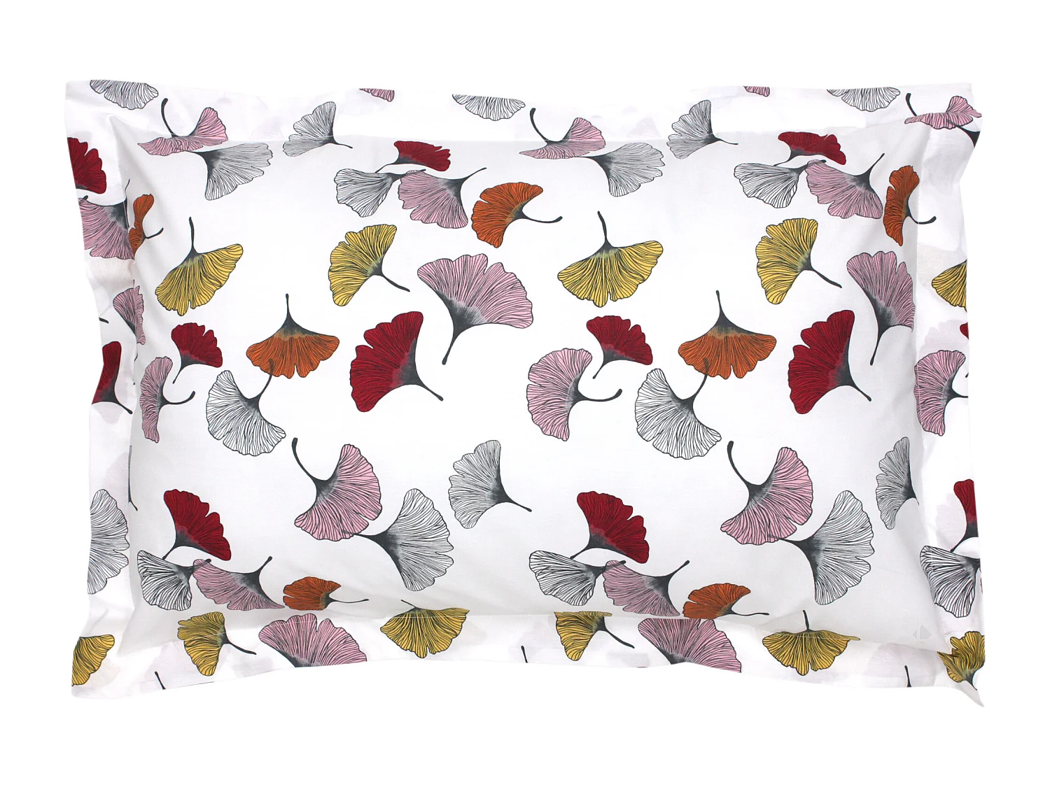 Parure de lit 140x200 cm 50x70 cm Percale pur coton GINKGO Rose