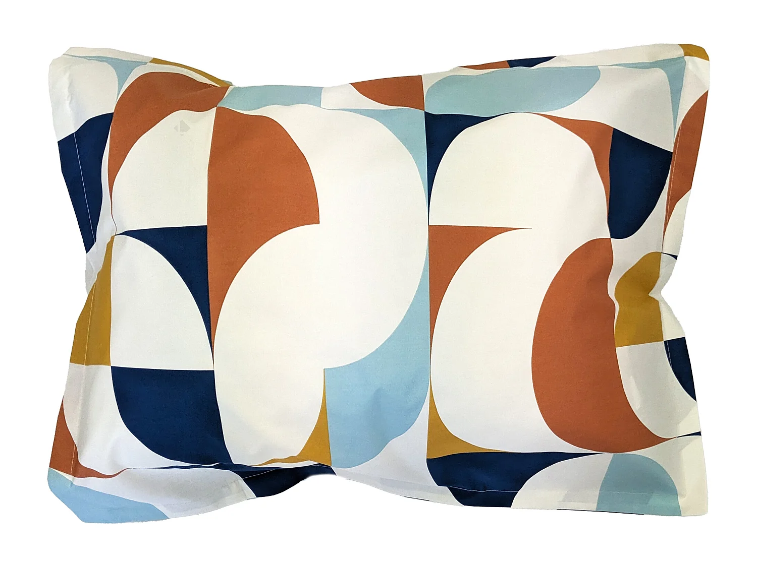 Taie d'oreiller 50x70 cm percale de coton MODULO bleu cobalt