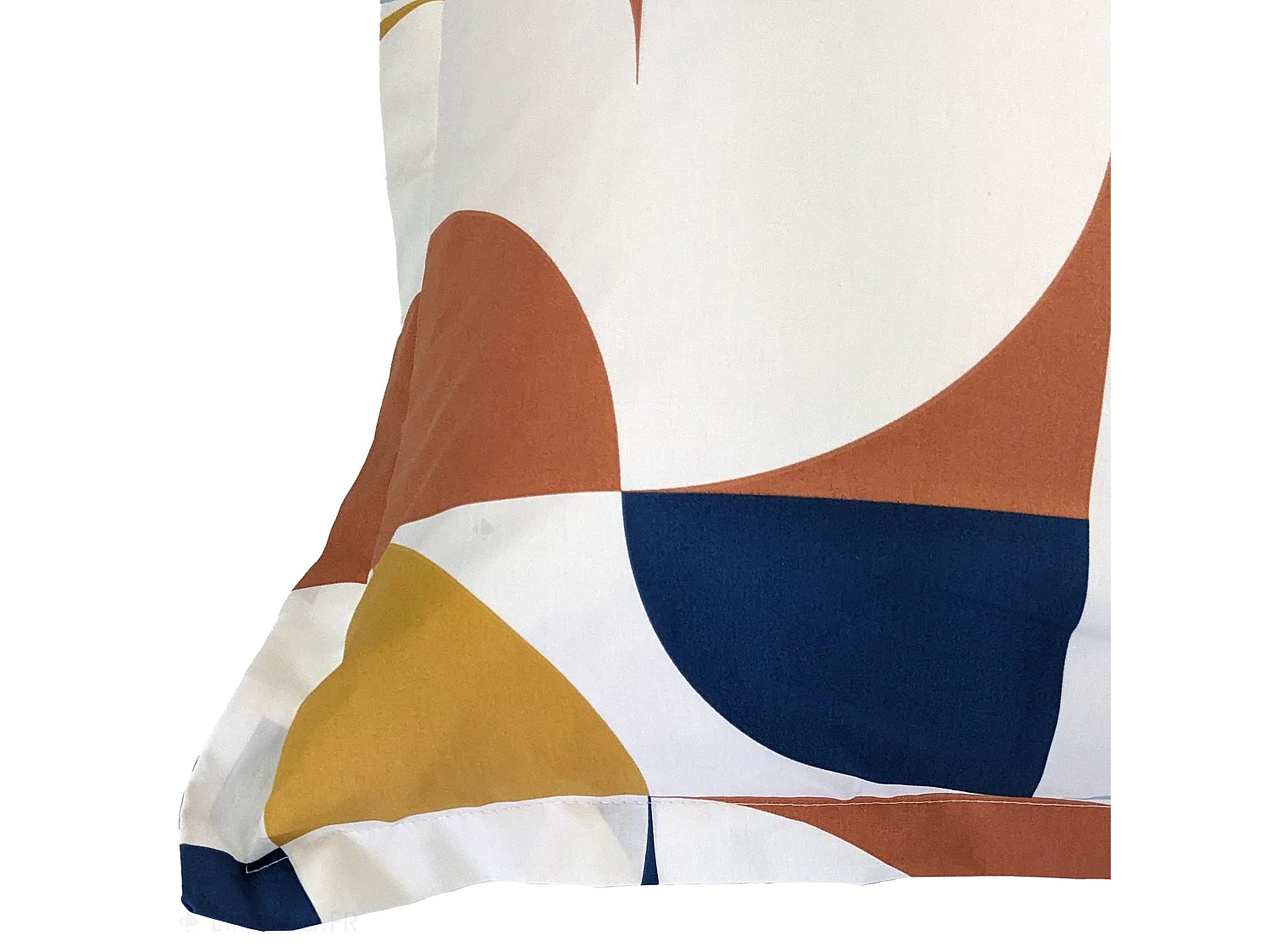 Taie d'oreiller 65x65 cm percale de coton MODULO bleu cobalt