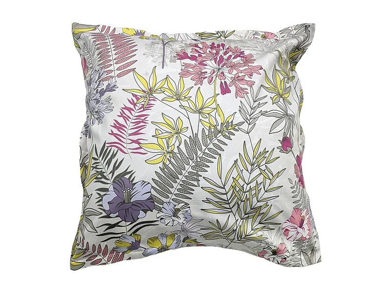 Taie d'oreiller 65x65 cm satin de coton ANAÏS multicolore