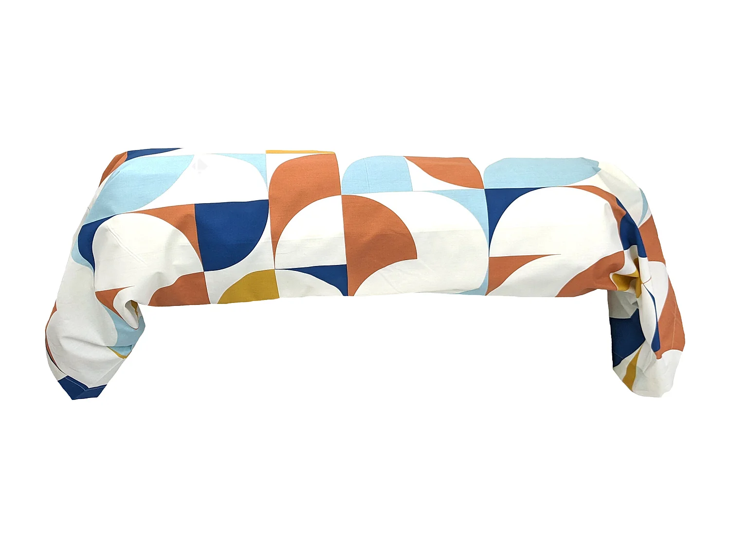 Taie de traversin 240x43 cm percale de coton MODULO bleu cobalt