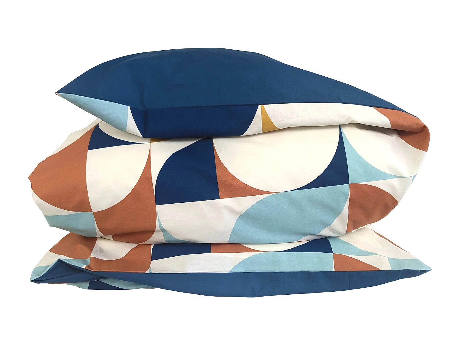 Housse de couette 240x220 cm percale de coton MODULO bleu cobalt