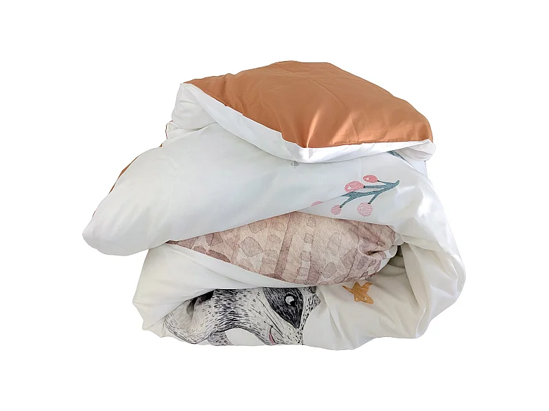 Housse de couette 200x200 cm en 100% percale de coton TIPI blanc