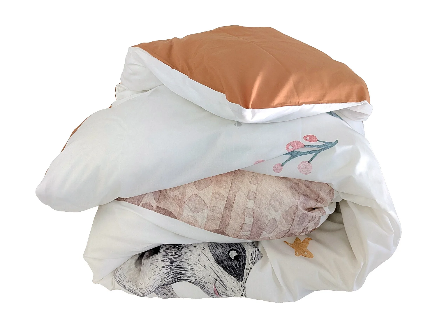 Housse de couette 200x200 cm en 100% percale de coton TIPI blanc