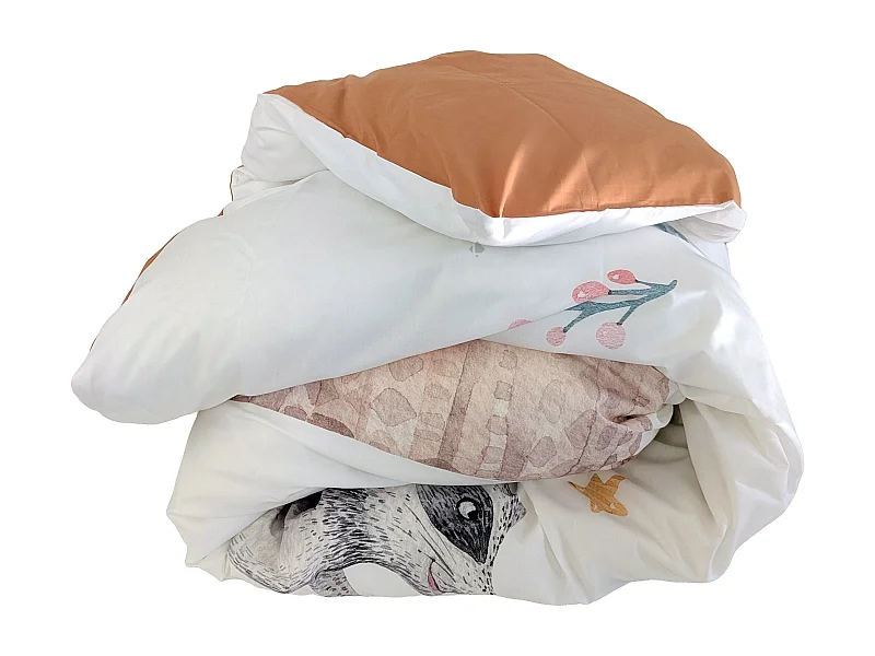 Housse de couette 200x200 cm en 100% percale de coton TIPI blanc