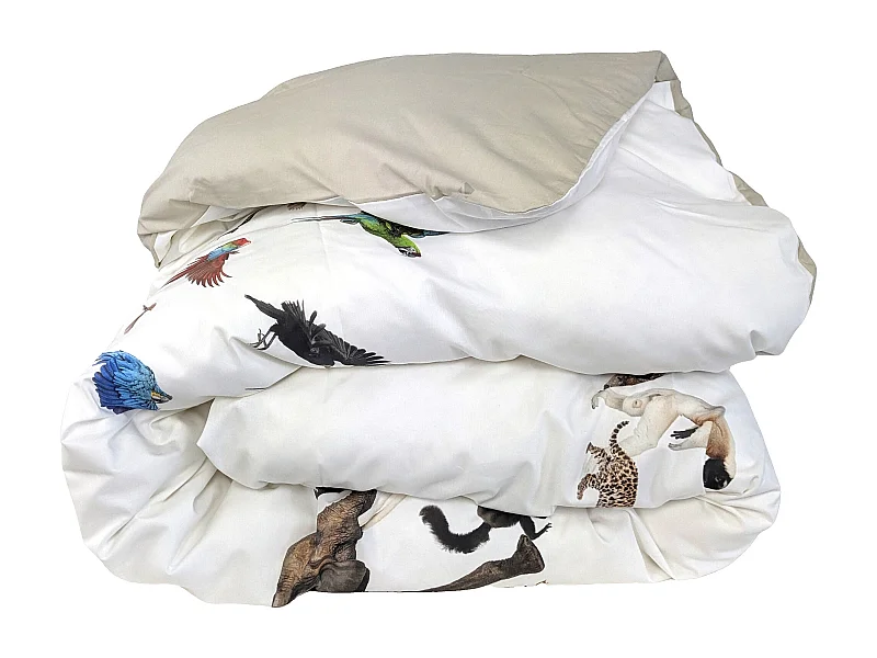 Housse de couette 140x200 cm en 100% percale de coton NOÉ blanc