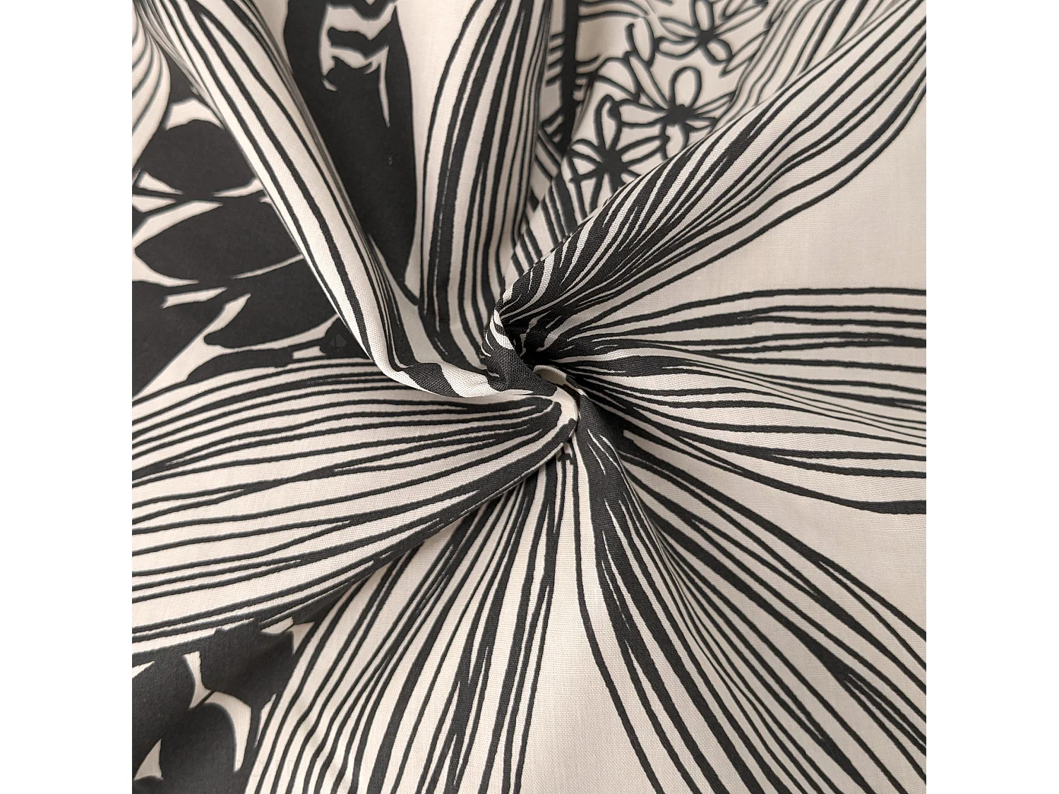 Housse de couette 140x200 cm percale de coton ALBA beige/noir