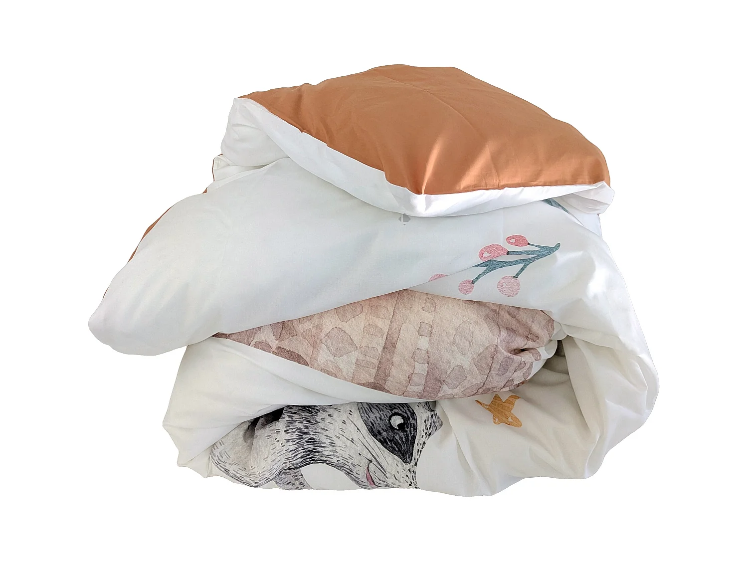 Housse de couette 140x200 cm en 100% percale de coton TIPI blanc
