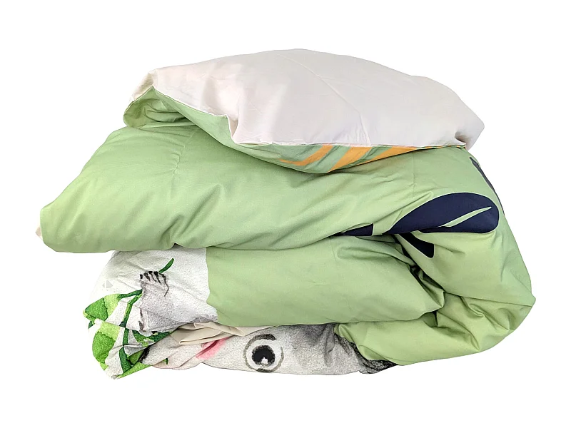 Housse de couette 140x200 cm en 100% percale de coton PANDA vert