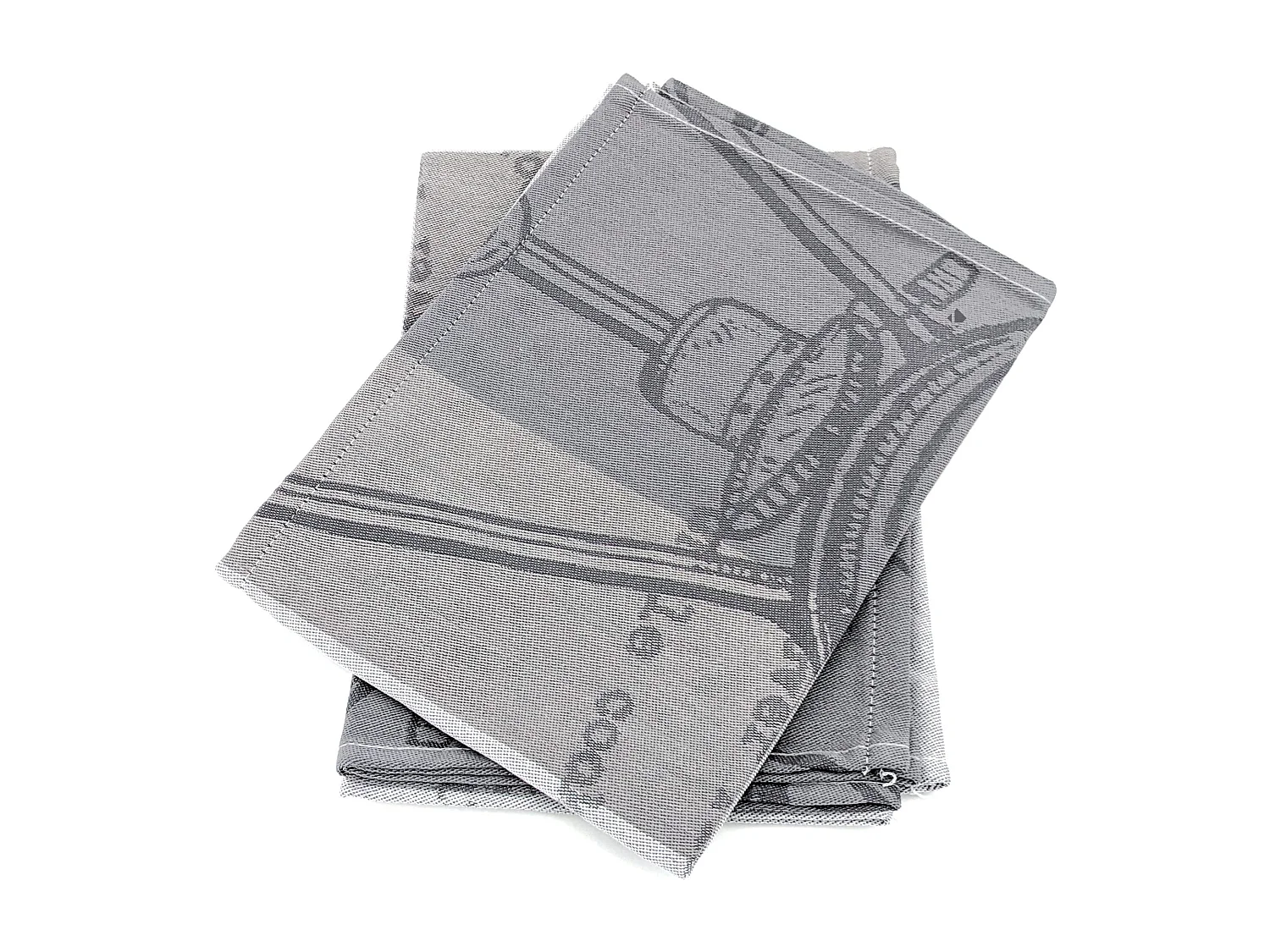 Lot de 2 torchons de cuisine pur coton 50x70 cm collection BBQ gris