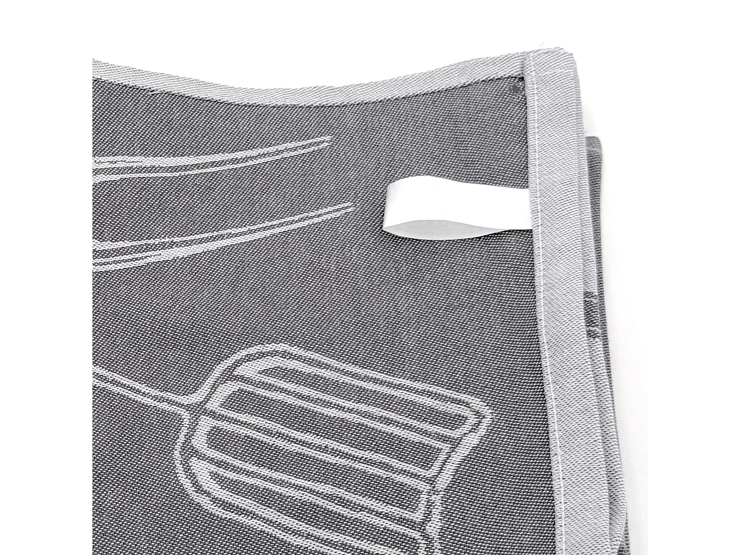 Lot de 2 torchons de cuisine pur coton 50x70 cm collection BBQ gris
