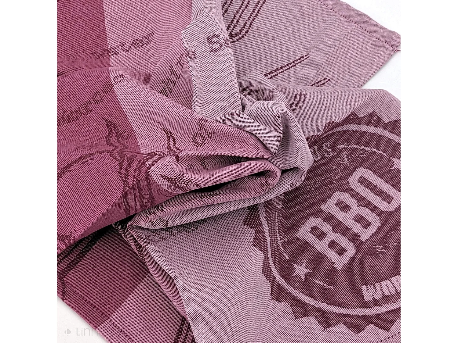 Lot de 2 torchons de cuisine pur coton 50x70 cm collection BBQ rose