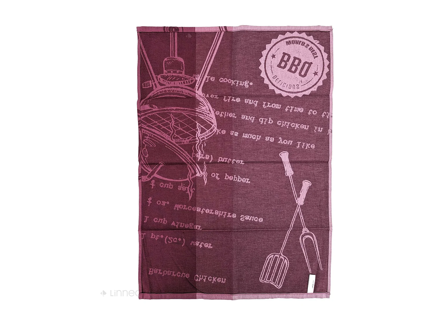 Lot de 2 torchons de cuisine pur coton 50x70 cm collection BBQ rose