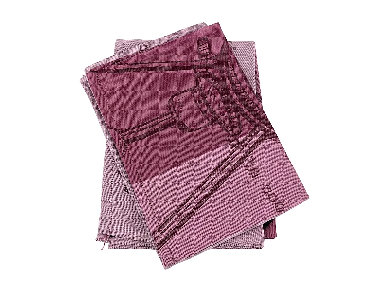 Lot de 2 torchons de cuisine pur coton 50x70 cm collection BBQ rose
