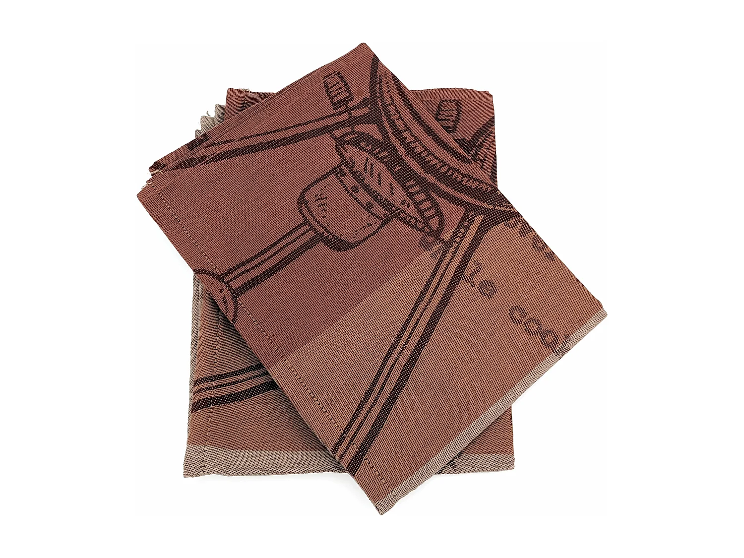 Lot de 2 torchons de cuisine pur coton 50x70 cm collection BBQ beige