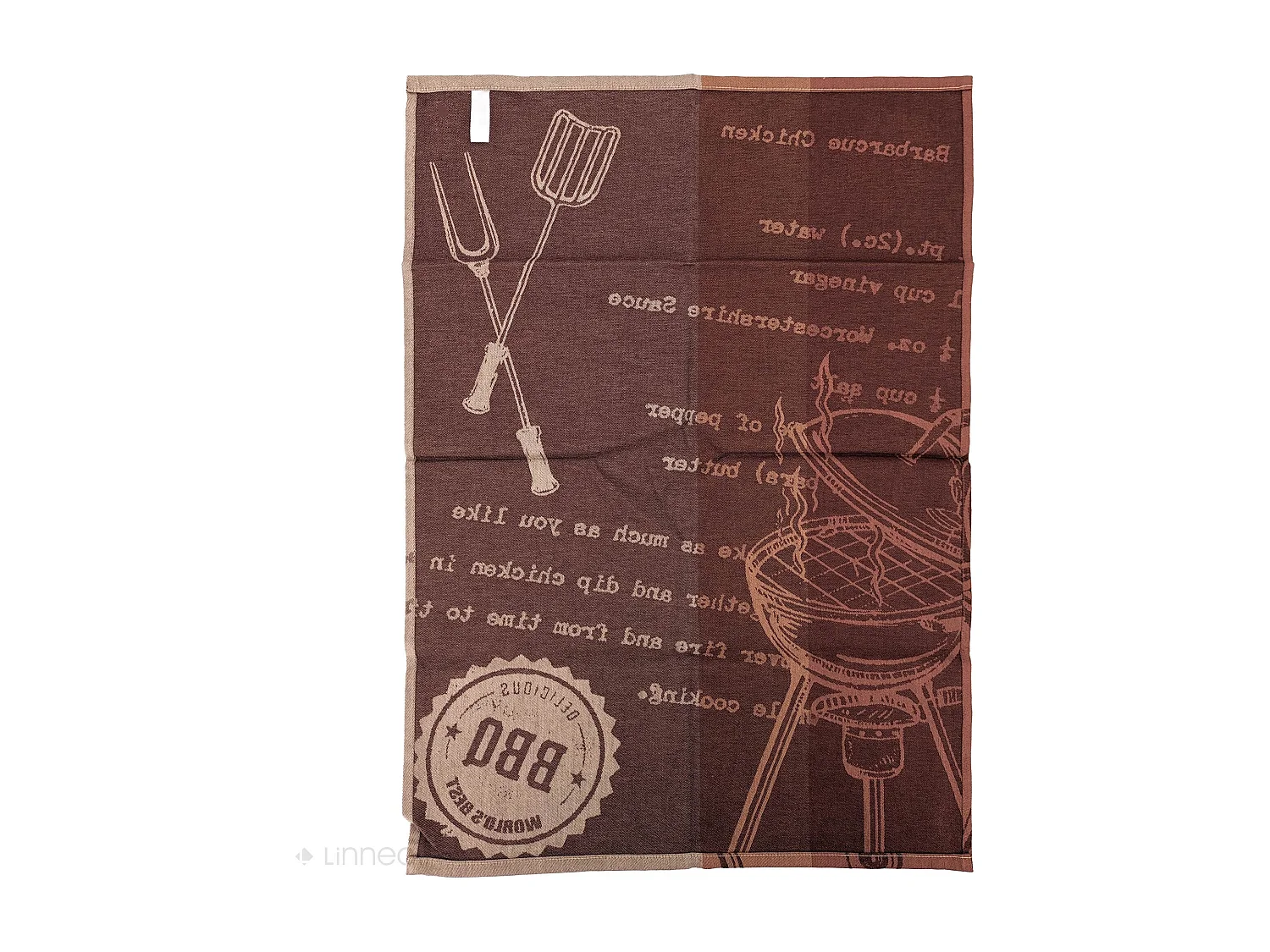 Lot de 2 torchons de cuisine pur coton 50x70 cm collection BBQ beige