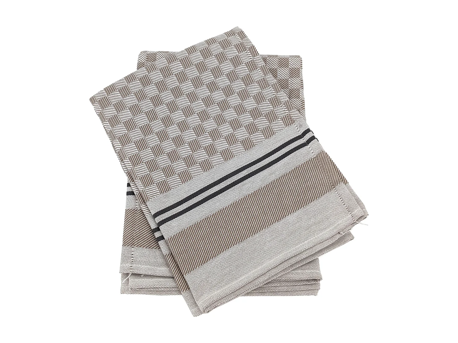 Lot de 2 torchons de cuisine pur coton 50x70 cm FORMENTERA beige