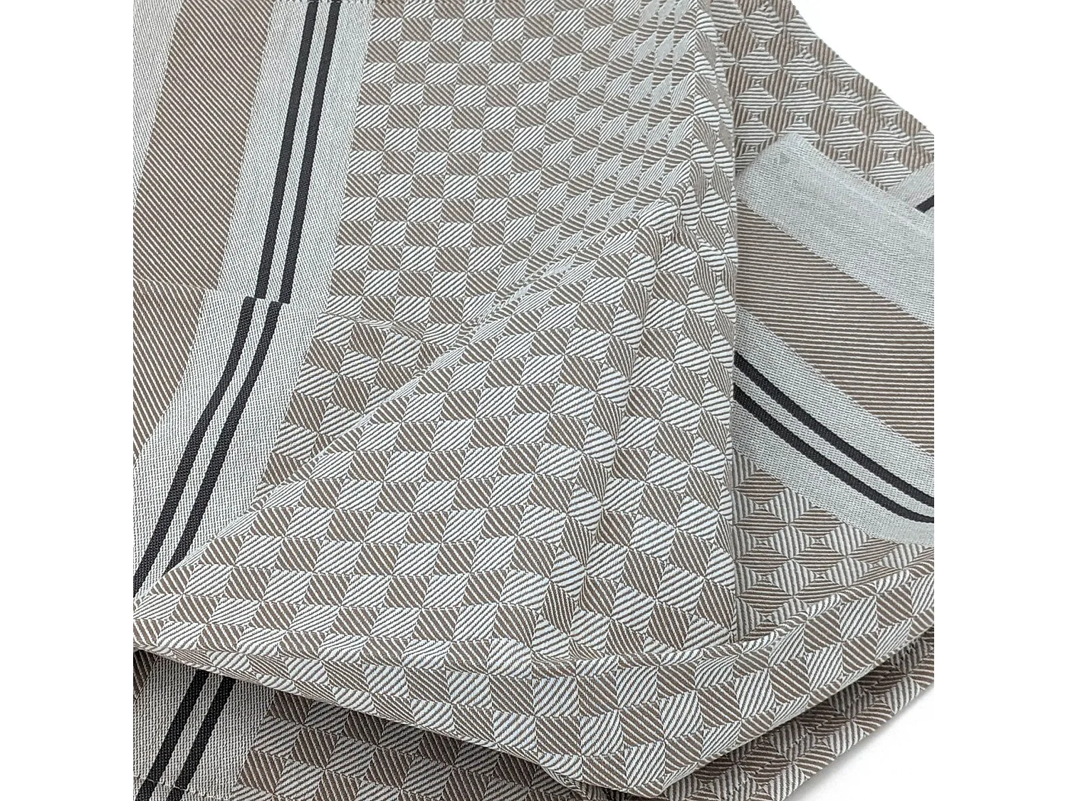 Lot de 2 torchons de cuisine pur coton 50x70 cm FORMENTERA beige