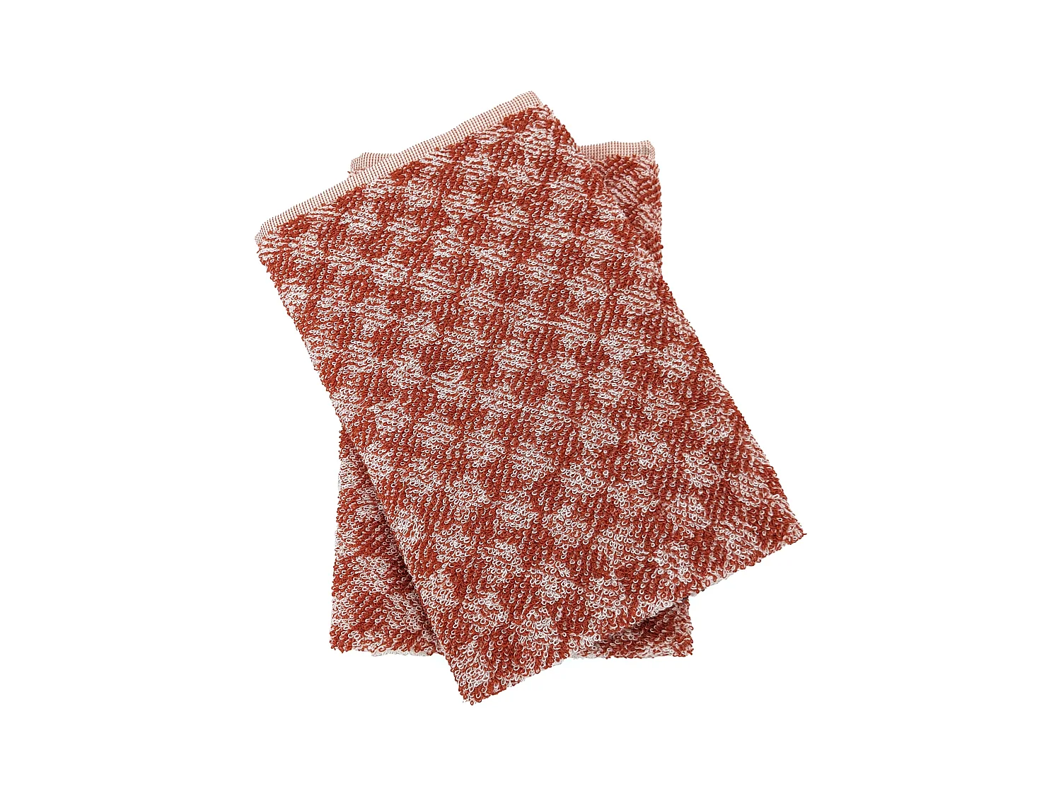 Lot de 2 torchons de cuisine pur coton 50x50 cm FORMENTERA brique