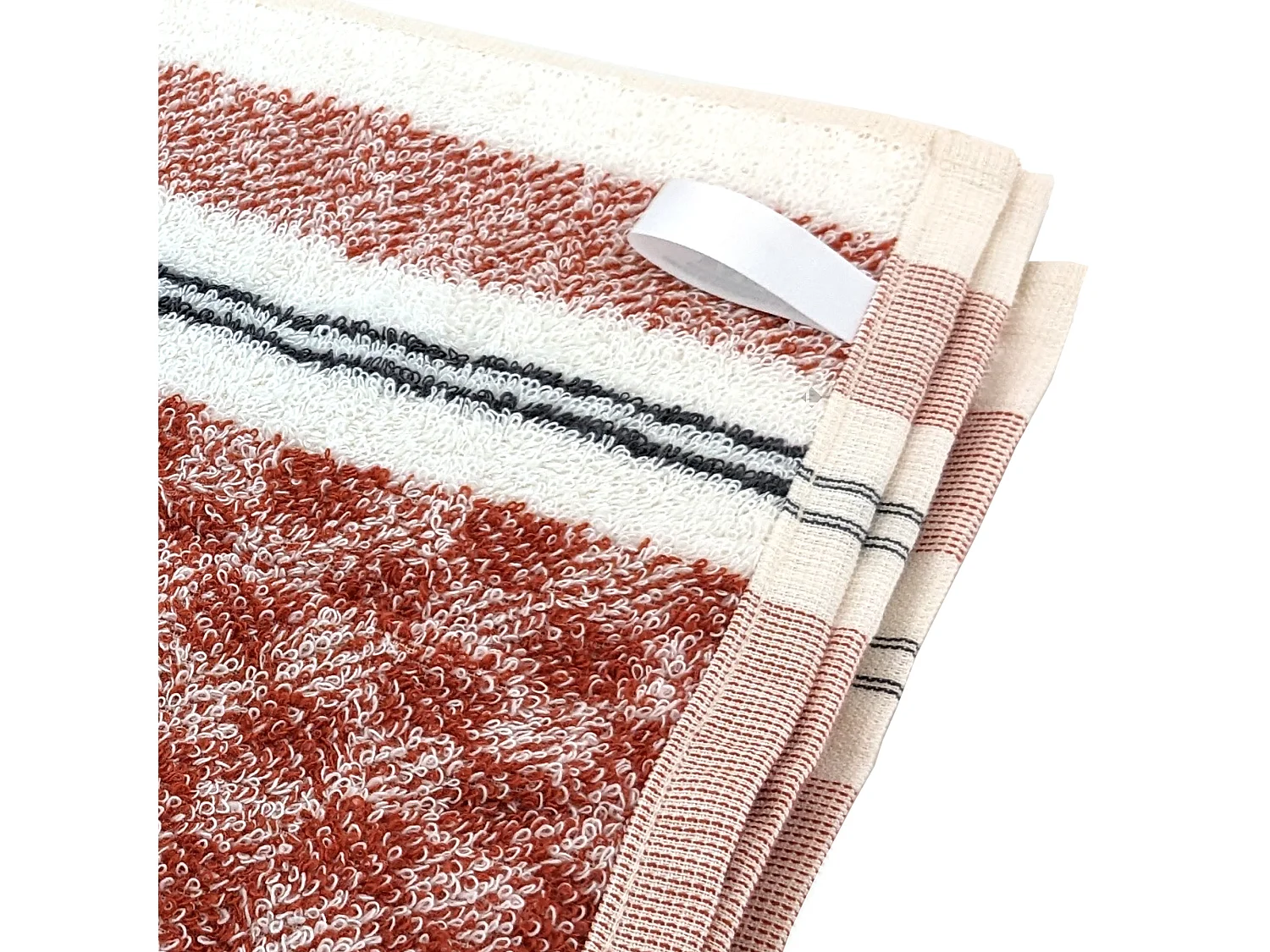 Lot de 2 torchons de cuisine pur coton 50x50 cm FORMENTERA brique