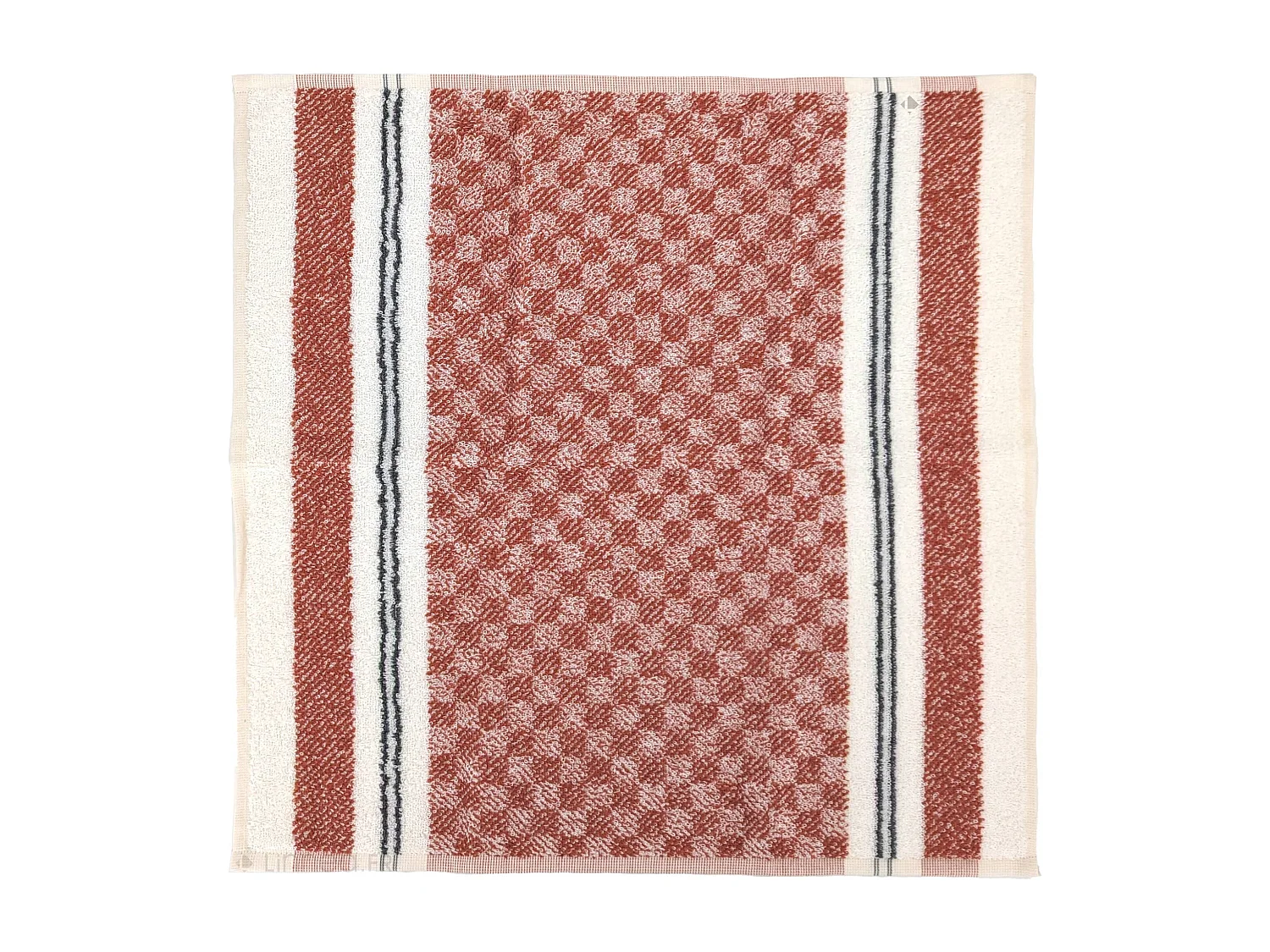 Lot de 2 torchons de cuisine pur coton 50x50 cm FORMENTERA brique