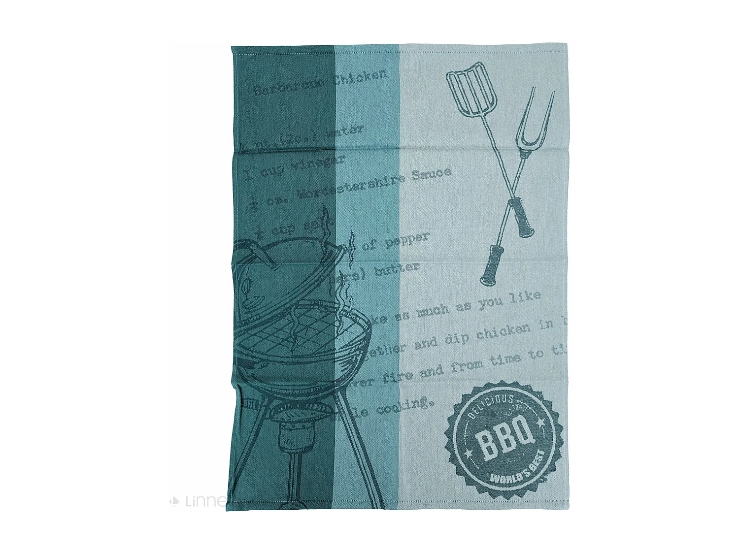 Lot de 2 torchons de cuisine pur coton 50x70 cm collection BBQ vert