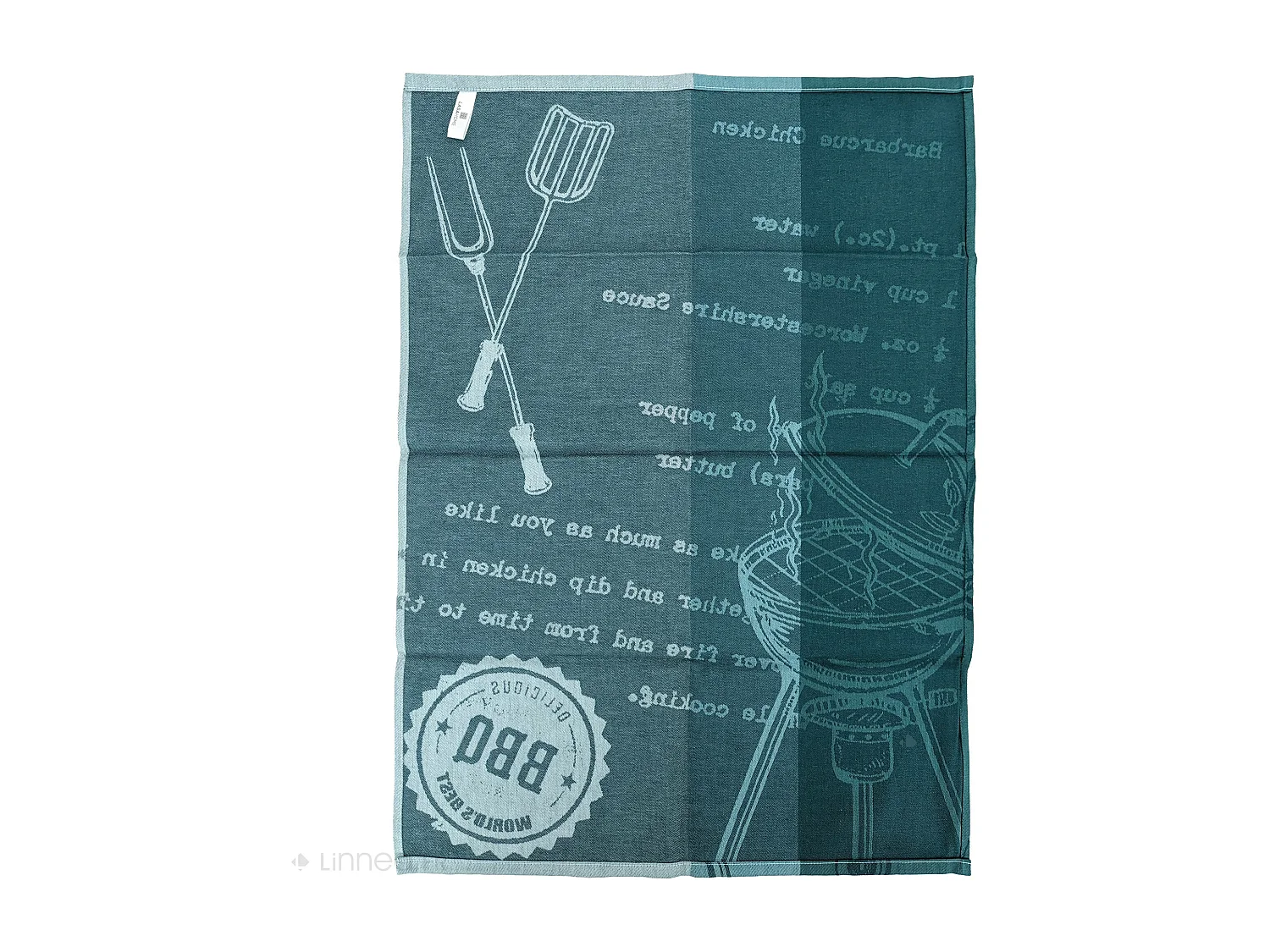 Lot de 2 torchons de cuisine pur coton 50x70 cm collection BBQ vert