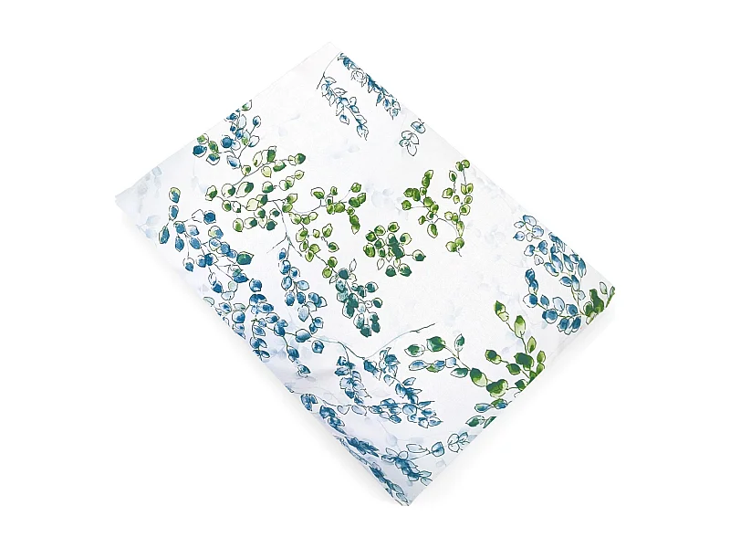 Drap plat 280x325 cm satin de coton ANGÈLE vert tilleul