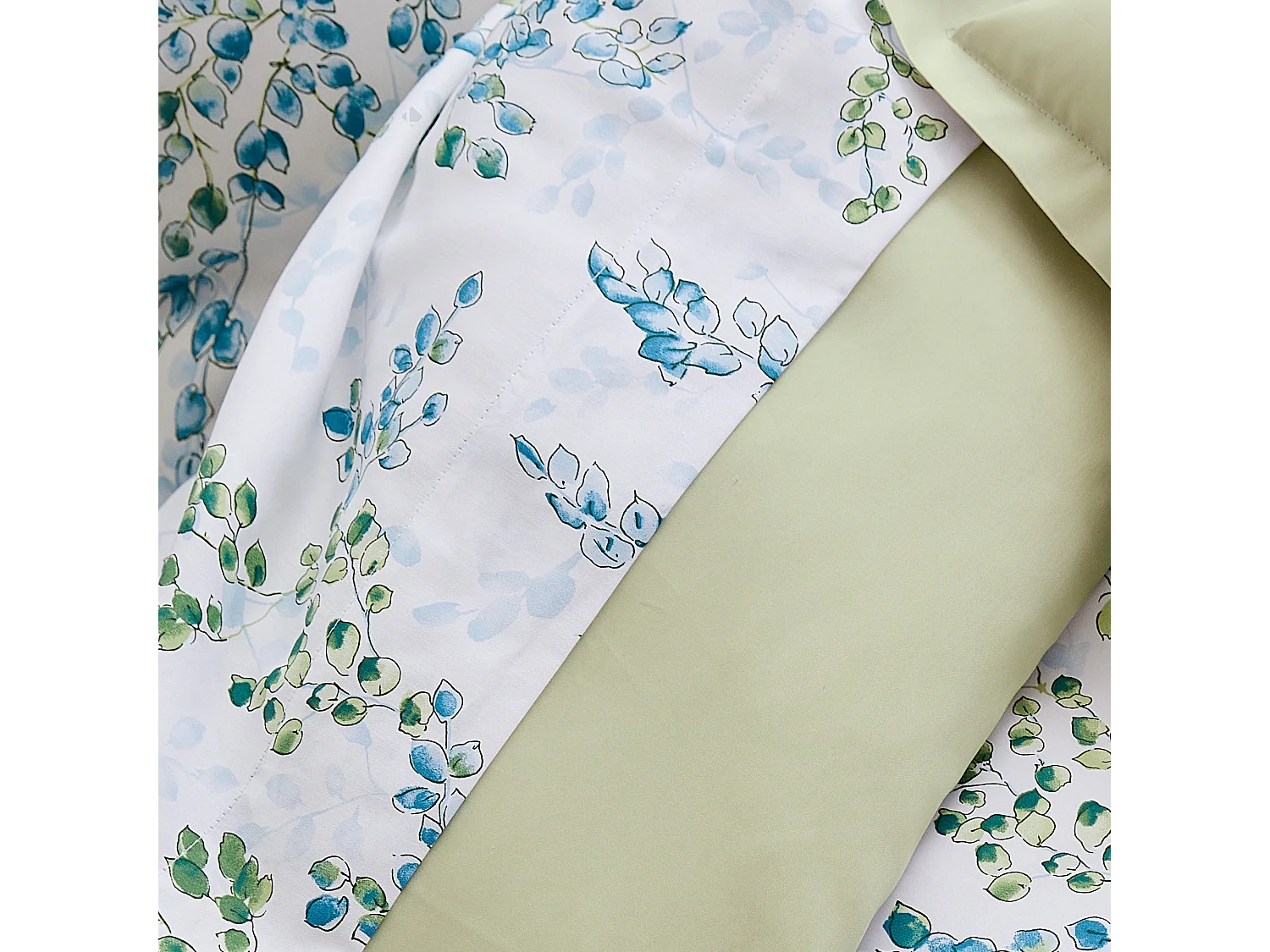 Drap plat 280x325 cm satin de coton ANGÈLE vert tilleul