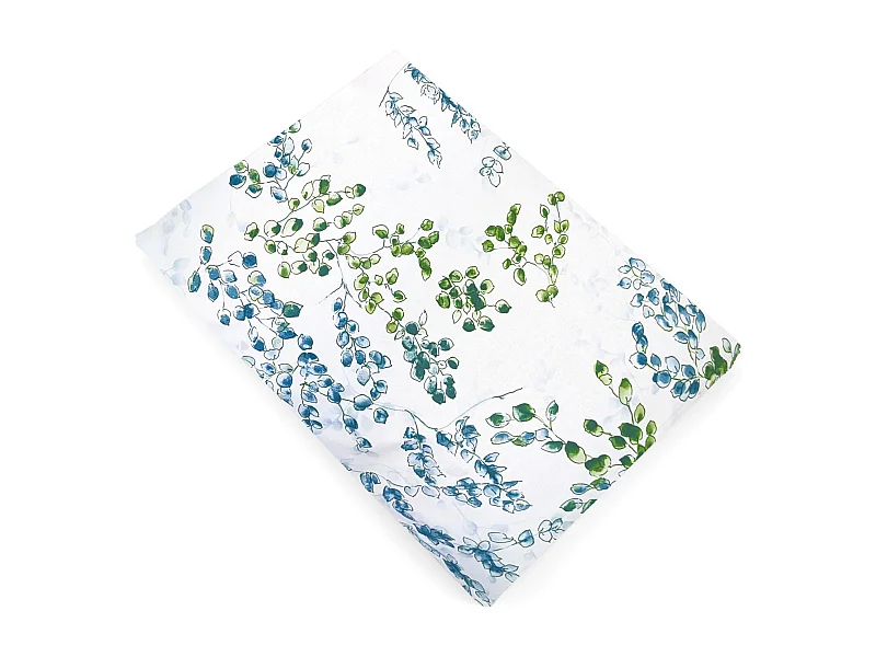 Drap plat 240x310 cm satin de coton ANGÈLE vert tilleul