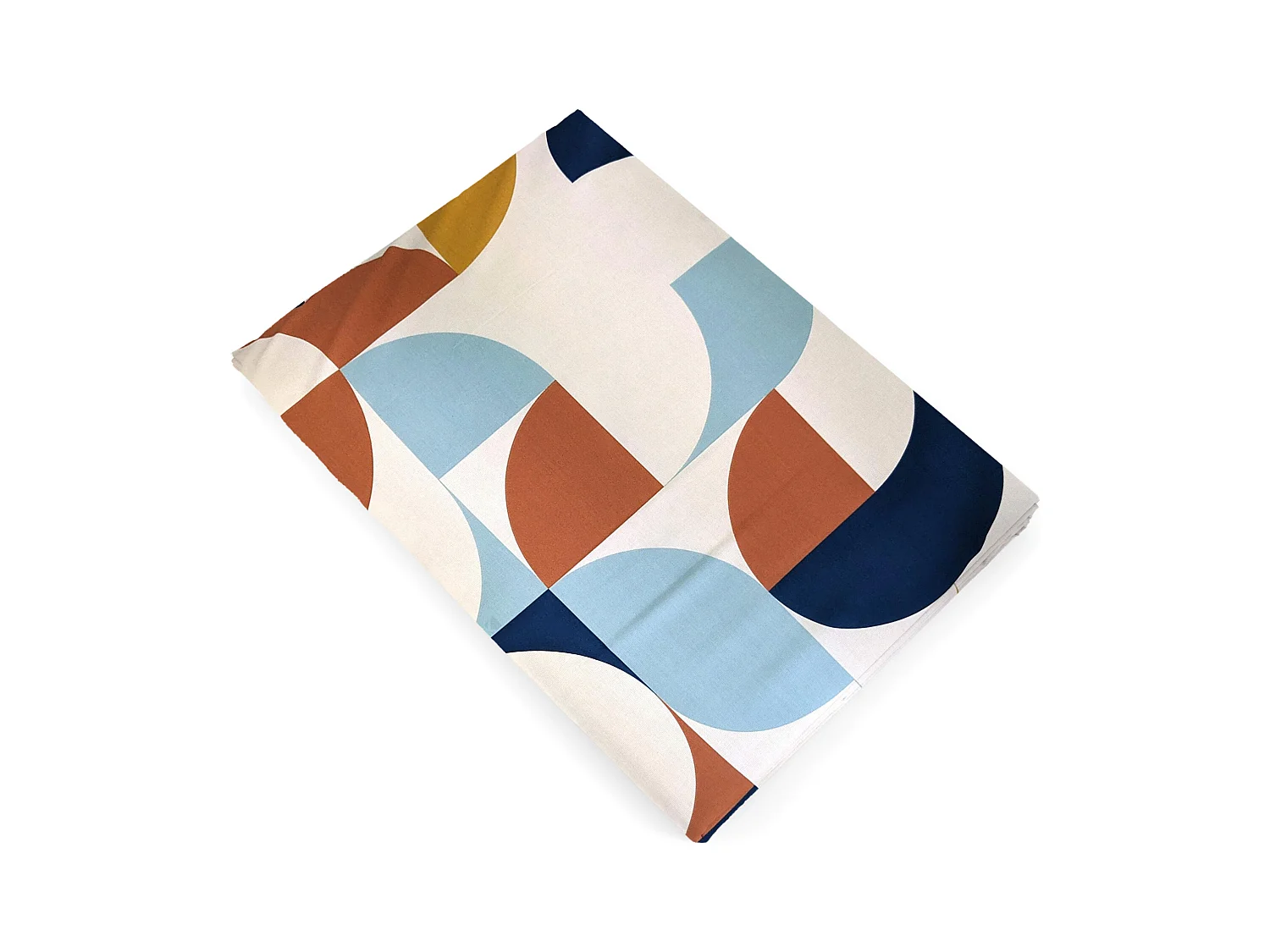 Drap plat 180x290 cm 100% percale de coton MODULO bleu cobalt