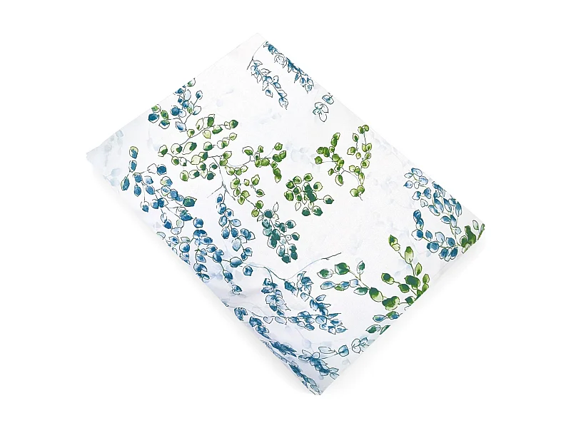 Drap plat 180x290 cm satin de coton ANGÈLE vert tilleul