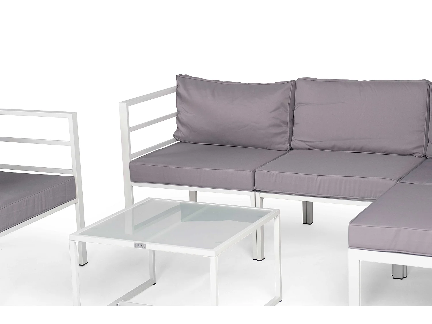 Salon de jardin Madrid 5 places Acier Blanc Kiefergarden