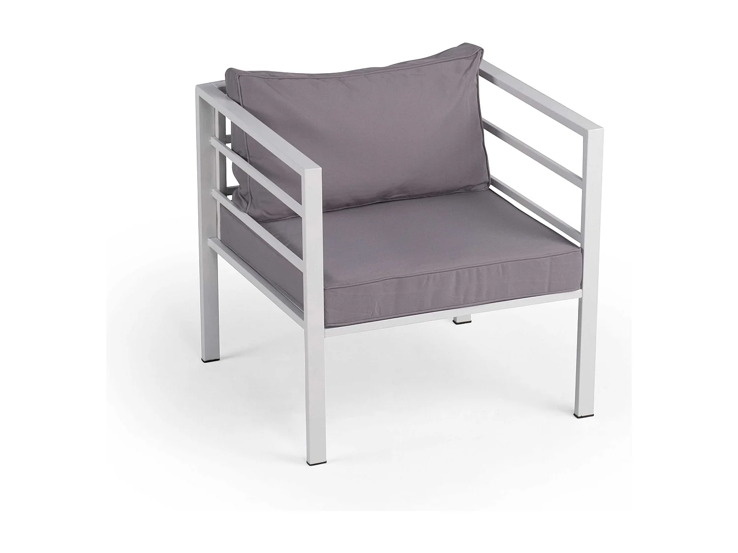 Salon de jardin Madrid 5 places Acier Blanc Kiefergarden