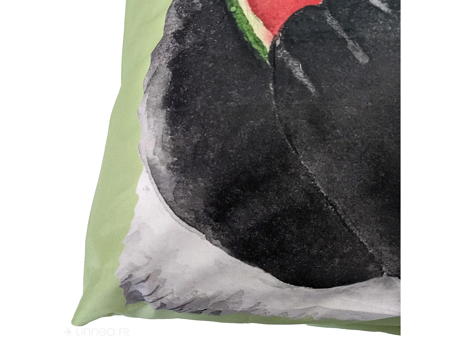 Taie d'oreiller 65x65 cm en 100% percale de coton PANDA vert