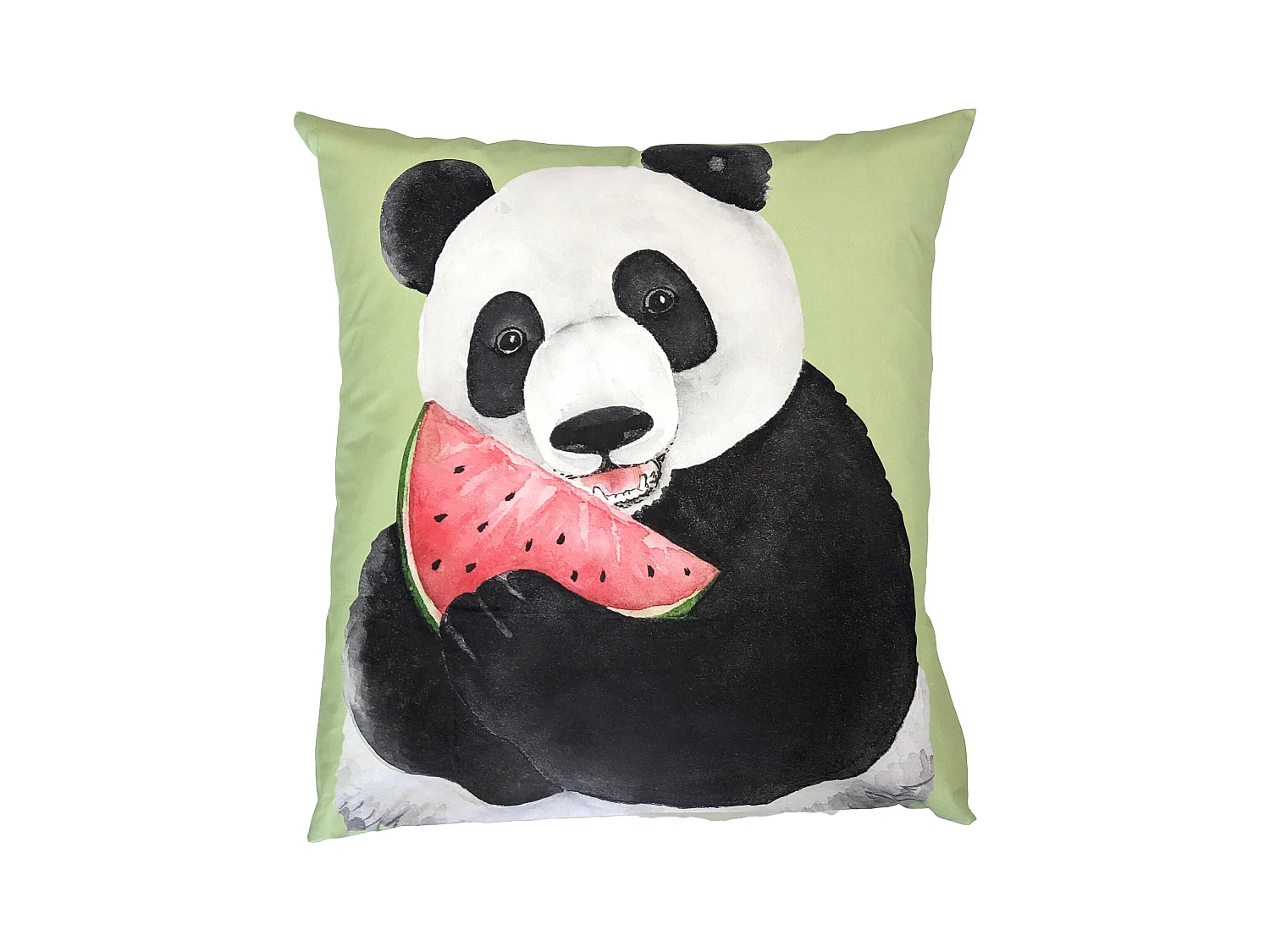 Taie d'oreiller 65x65 cm en 100% percale de coton PANDA vert