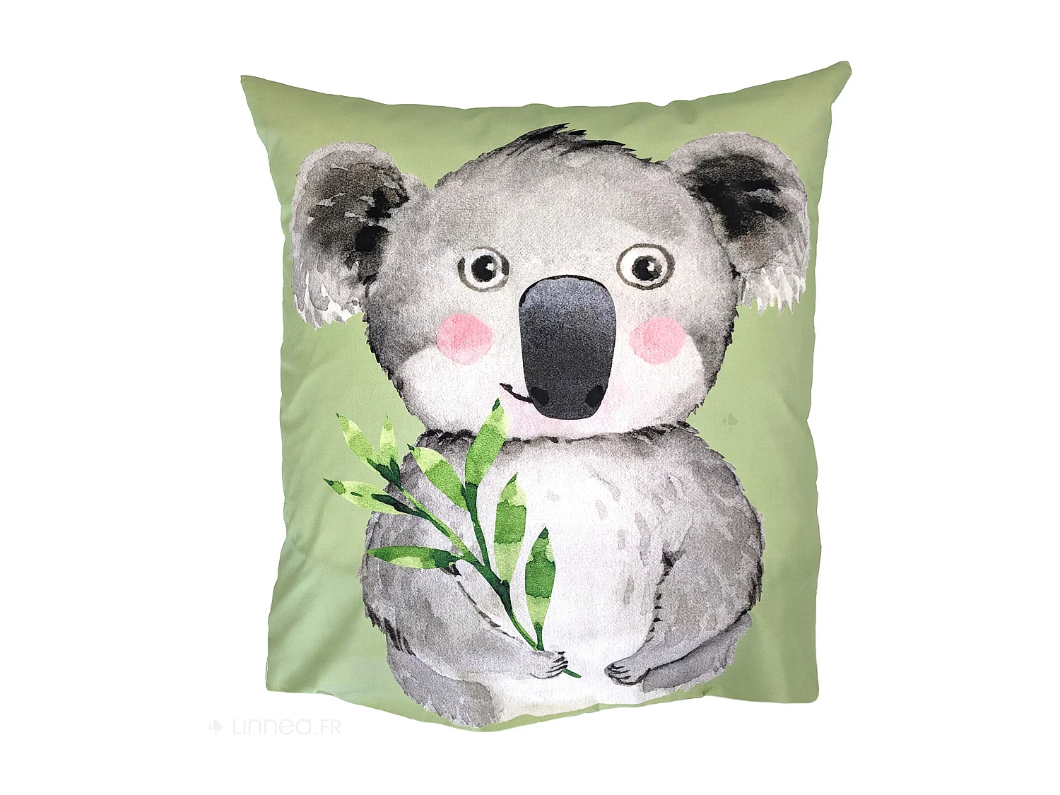 Taie d'oreiller 65x65 cm en 100% percale de coton PANDA vert