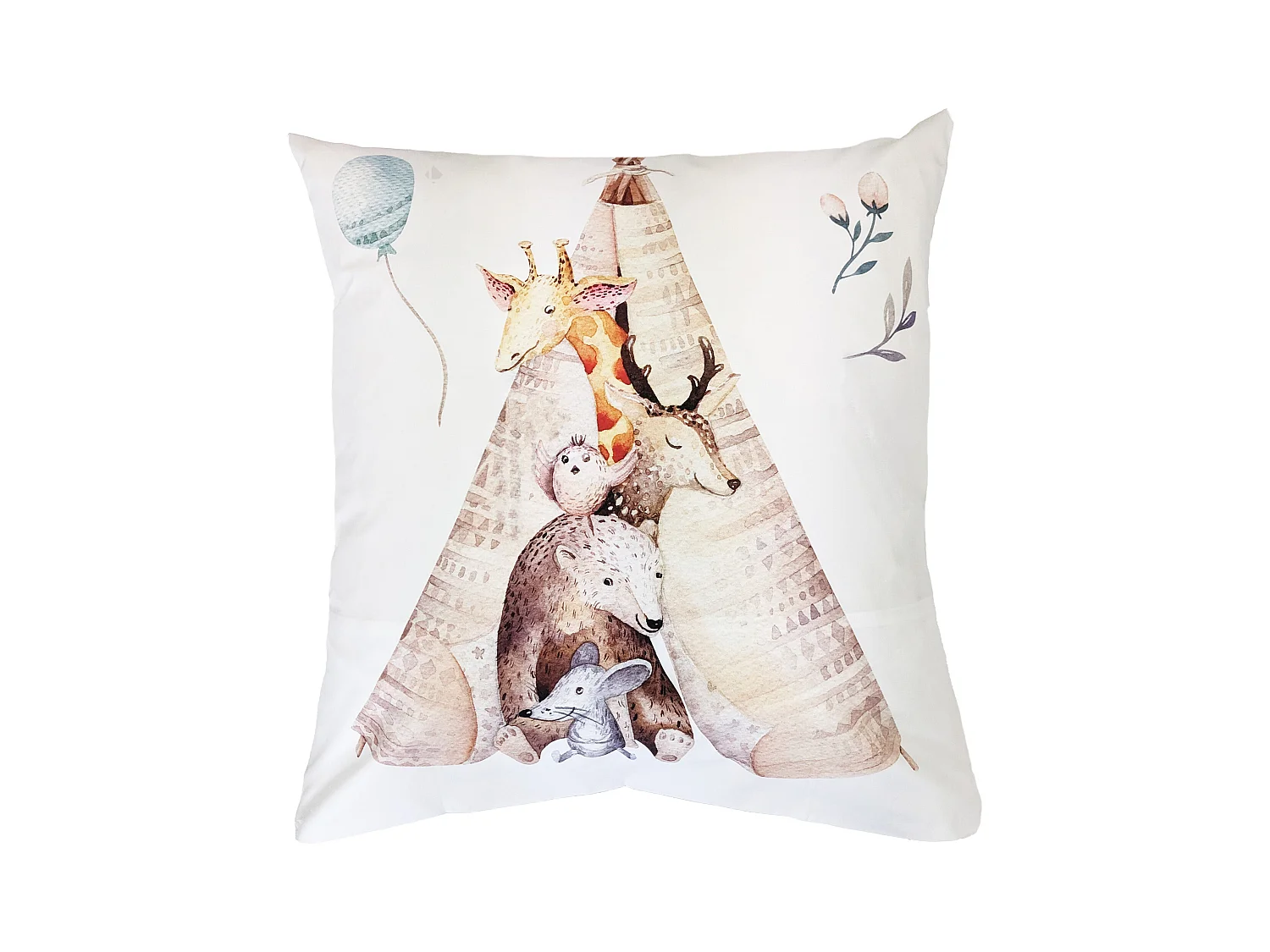 Taie d'oreiller 65x65 cm en 100% percale de coton TIPI blanc