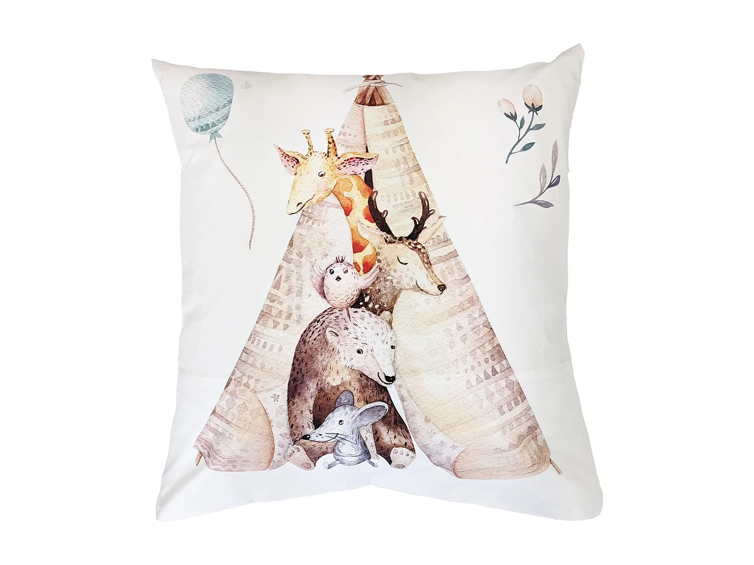 Taie d'oreiller 65x65 cm en 100% percale de coton TIPI blanc